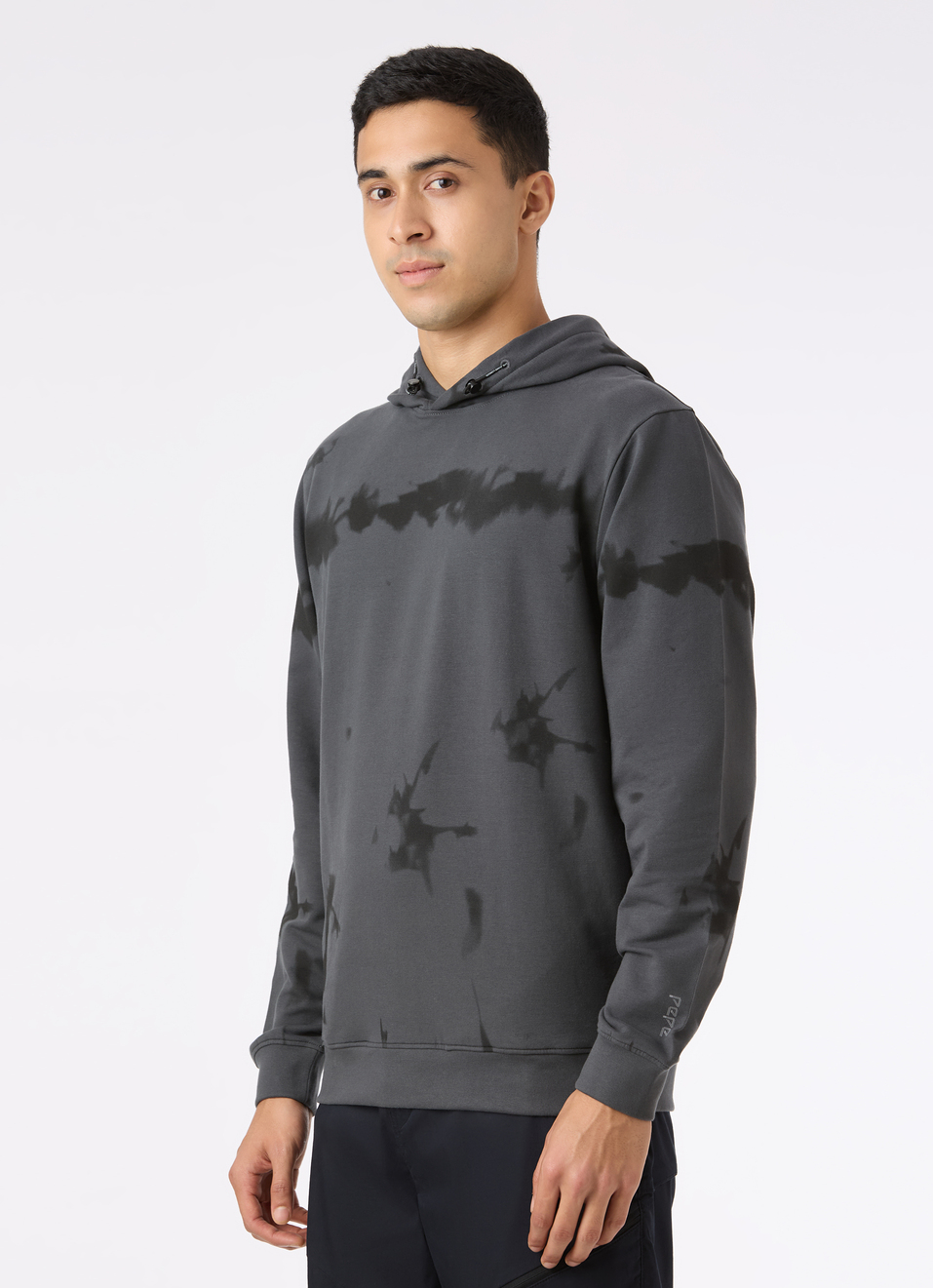 Men Grey Tie And Dye Hooded Regular Fit Sweatshirt, , large image number 3