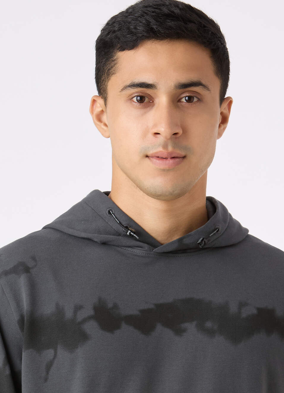 Men Grey Tie And Dye Hooded Regular Fit Sweatshirt, , large image number 4