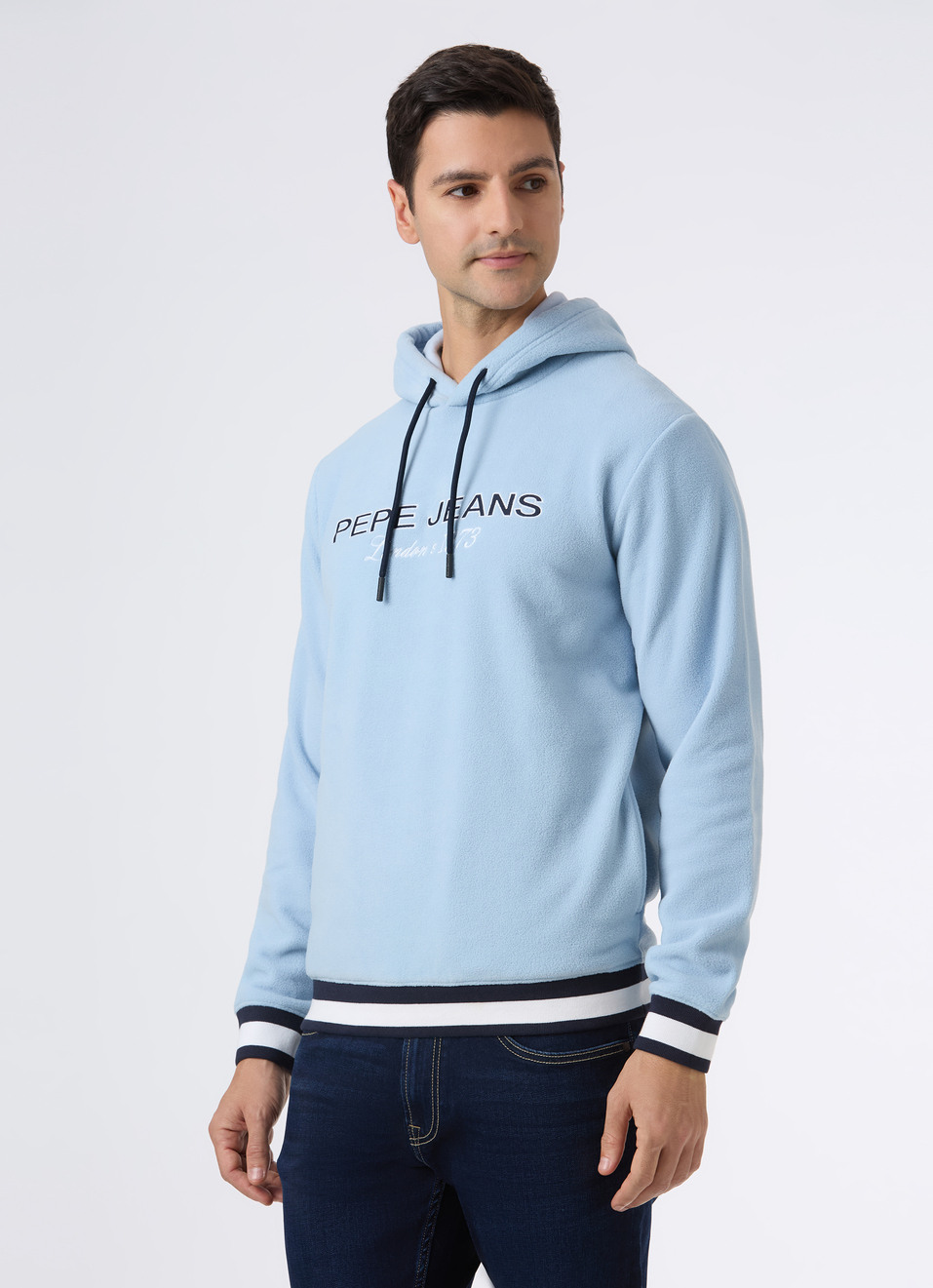 Men Blue Full Sleeve Hoodie Sweatshirt, , large image number 3