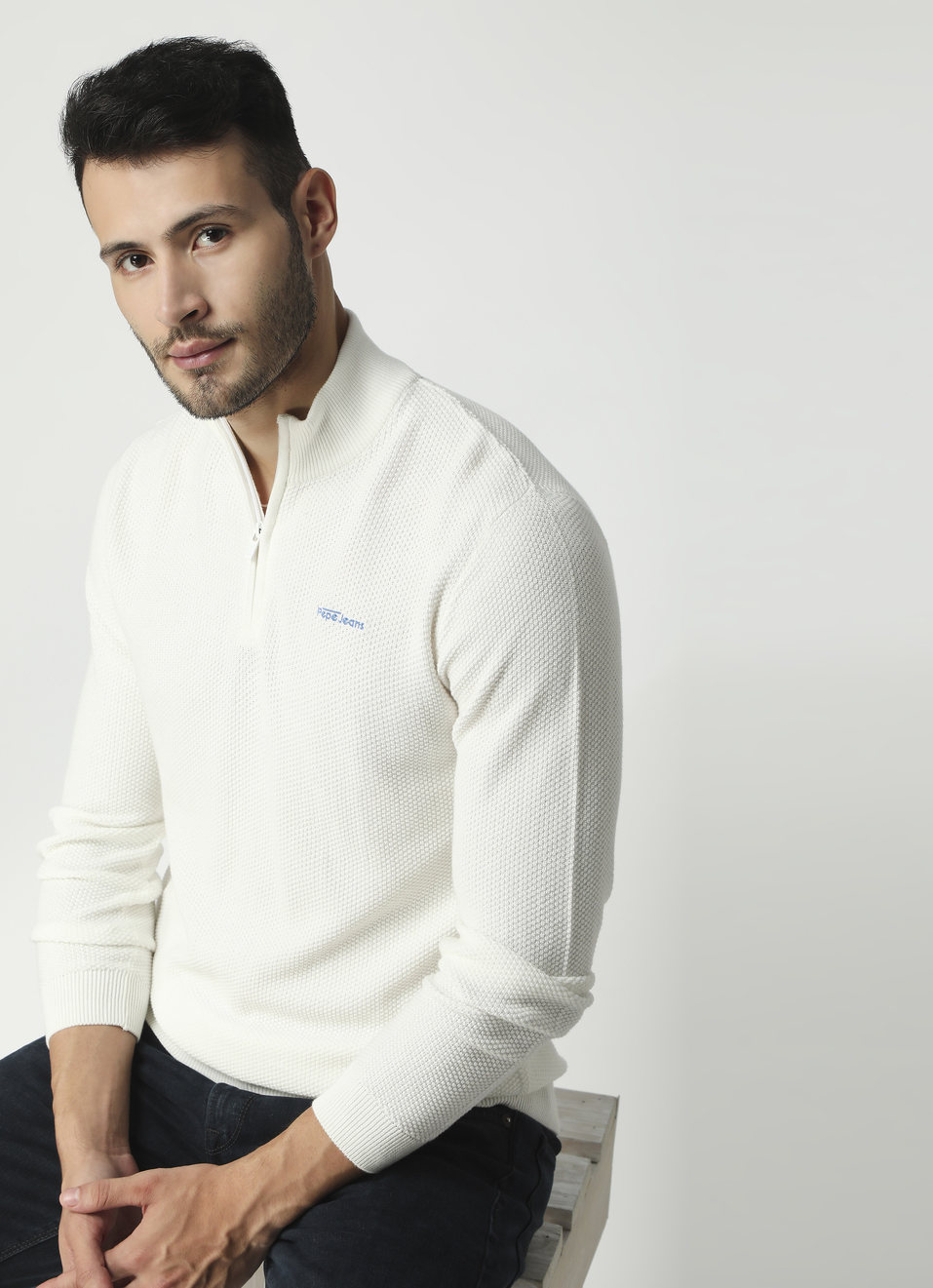 Albion Quarter Zip High Neck Sweater, , large image number 0